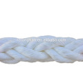 Corde d&#39;amarrage de bateau de polypropylène de couleur blanche de 8 brins